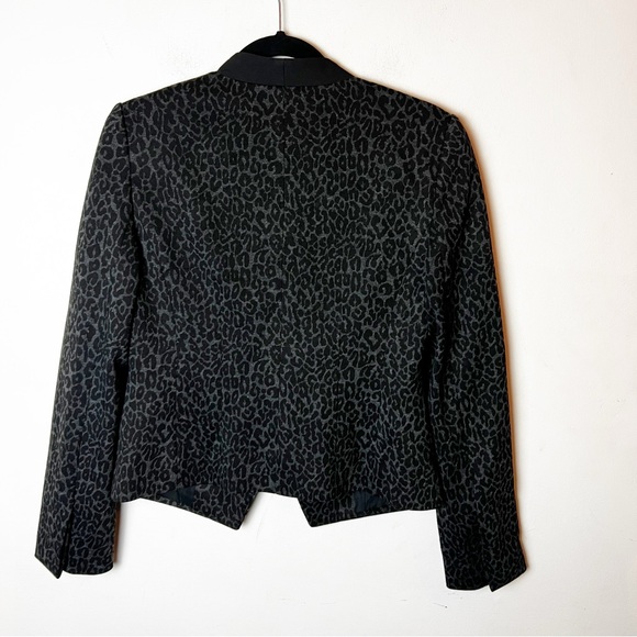 NWT SZ 4 Ann Taylor LOFT Gray & Black Cheetah Animal Print Blazer Top - Picture 5 of 7